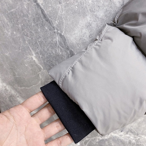 Balenciaga Grey Double B Embossed Hooded Down Jacket - Picture 7 of 9